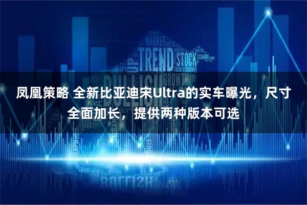凤凰策略 全新比亚迪宋Ultra的实车曝光，尺寸全面加长，提供两种版本可选